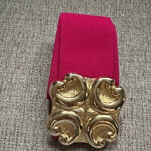 VTG Style Pink Belt Gold Buckle
